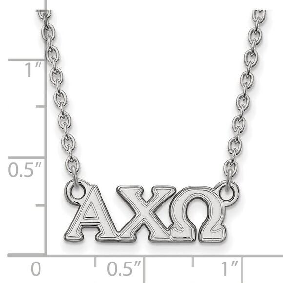 Sterling Silver Alpha Chi Omega Small Greek Letters Necklace - Picture 2 of 5